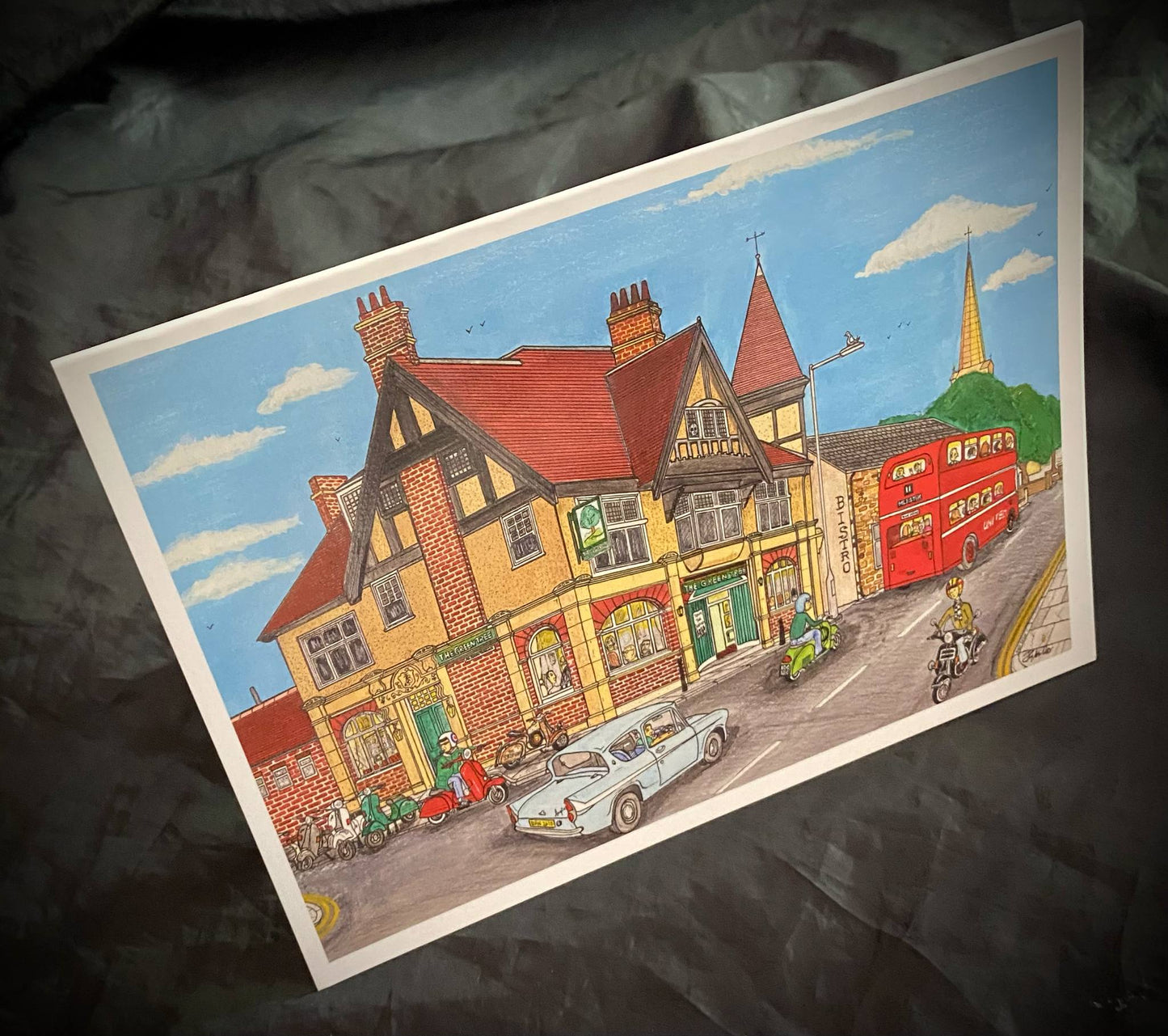Card - Scoot to the Pub, Green Tree, Bishop Auckland