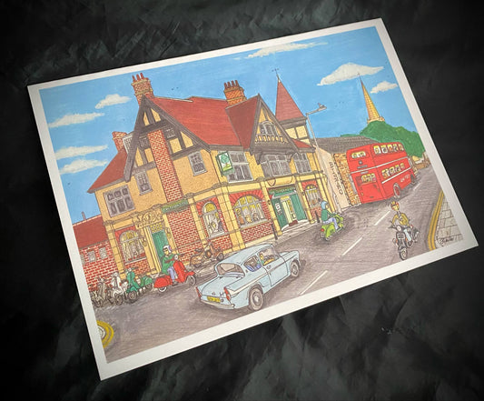 Card - Scoot to the Pub, Green Tree, Bishop Auckland