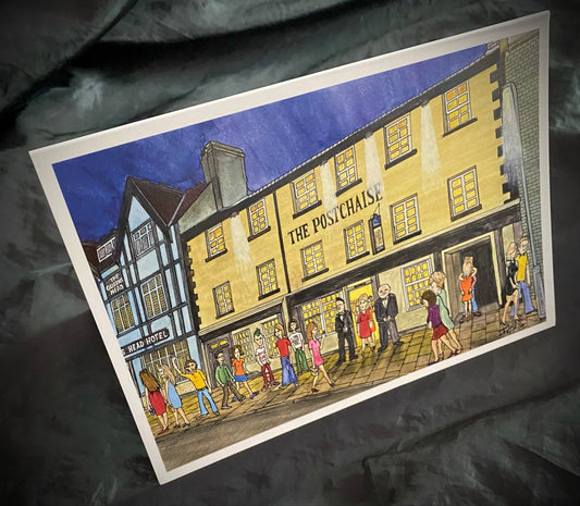 Card -  Thrill of the Chaise, Postchaise pub, Bishop Auckland