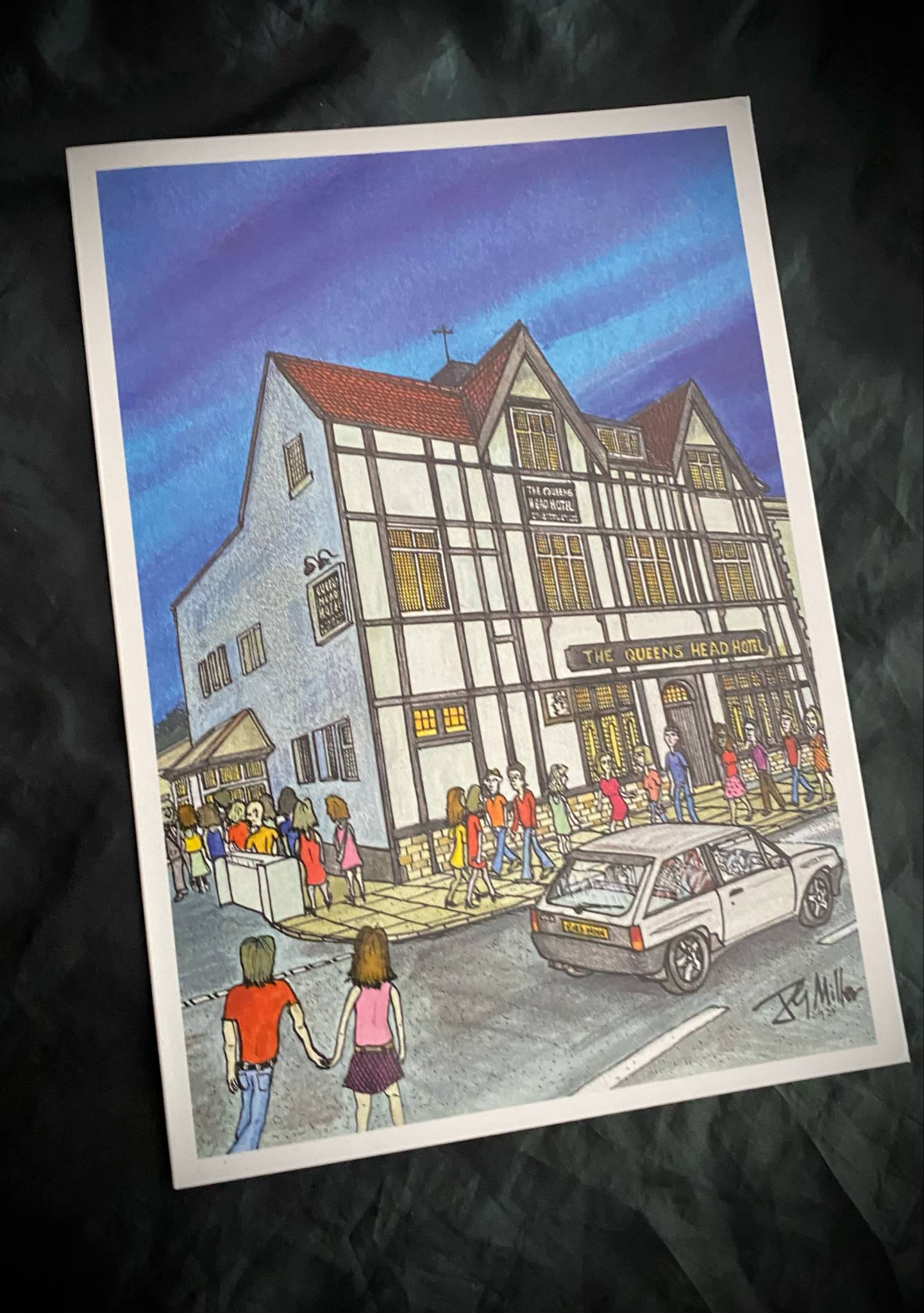 Card -  Queenage Kicks, The Queens pub, Bishop Auckland