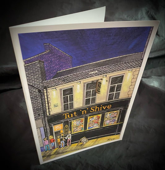 Card -  Gannin' to the Tut, Tut n Shive pub, Bishop Auckland